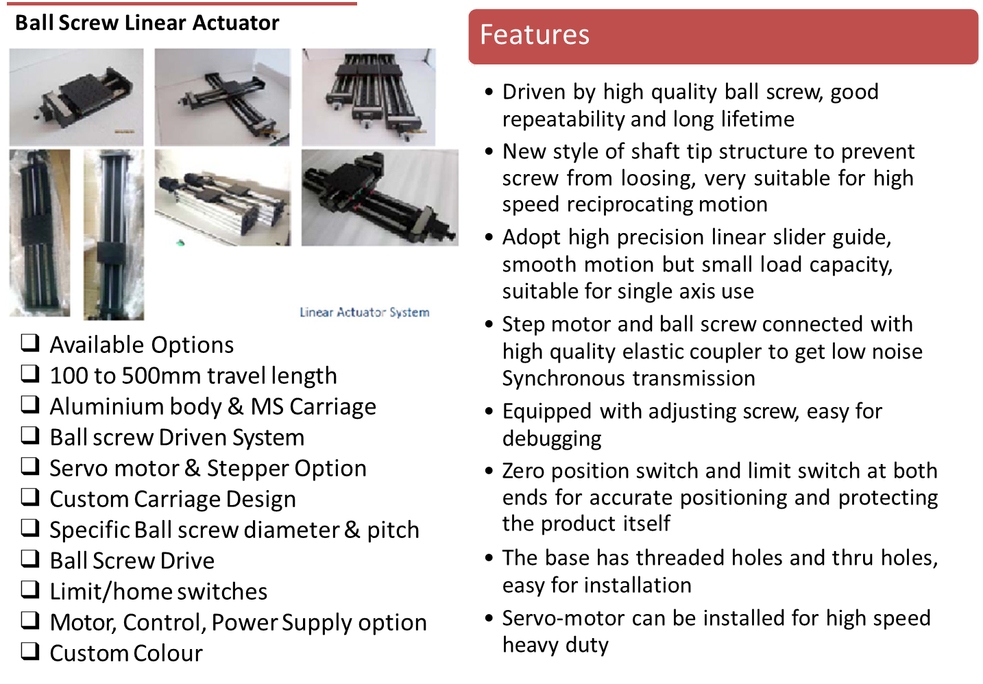 Ball Screw & Linear Actuator — Nova-Tech Design & Automation