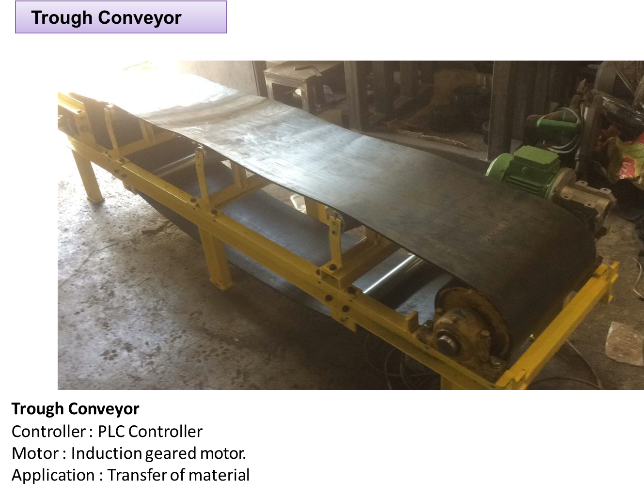 Trough Conveyor by nova tech Automation & design