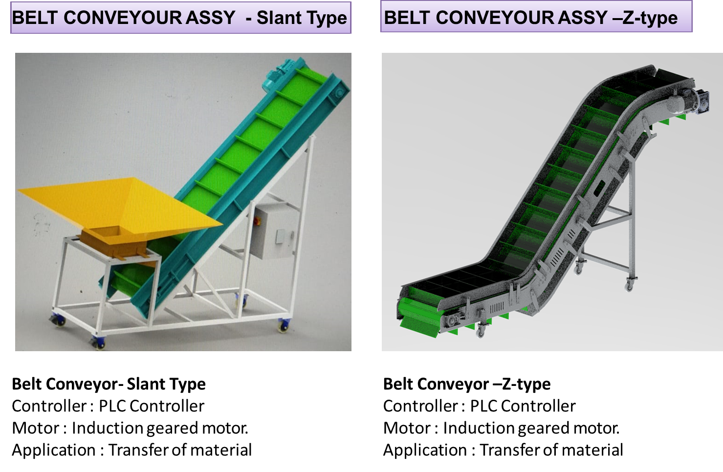 Slant Belt conveyor, Z type Belt conveyor