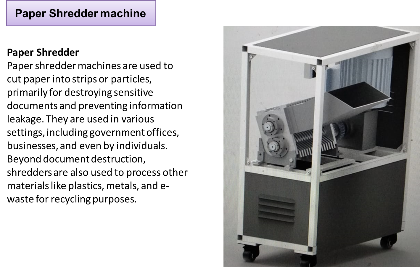 paper shredder machine -Nova-Tech Design