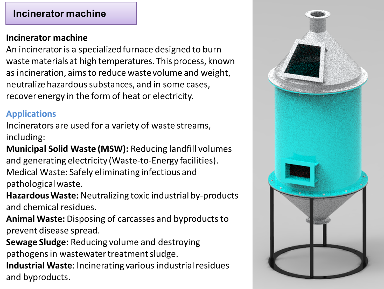 incinerator designed by Nova-Tech Design & Automation, Pune